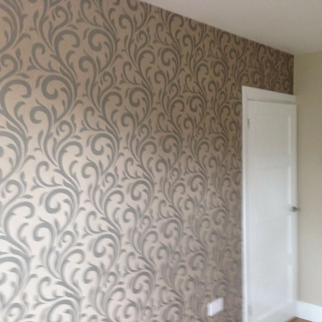 Wallpapering work that has been designed for a domestic customer
