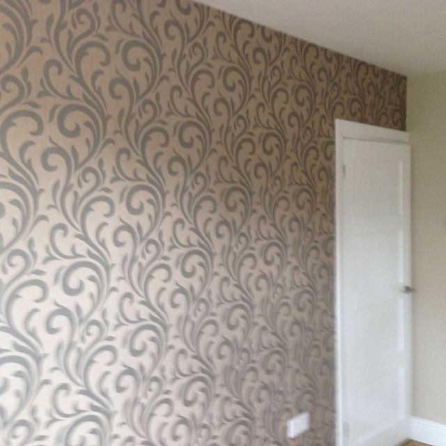 Wallpapering work that has been designed for a domestic customer